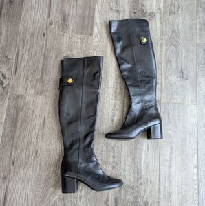Nine West Leather Black Knee-High Women's Boots